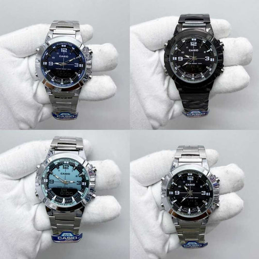 CASIO ANALOGUE DIGITAL MENS STAINLESS STEEL